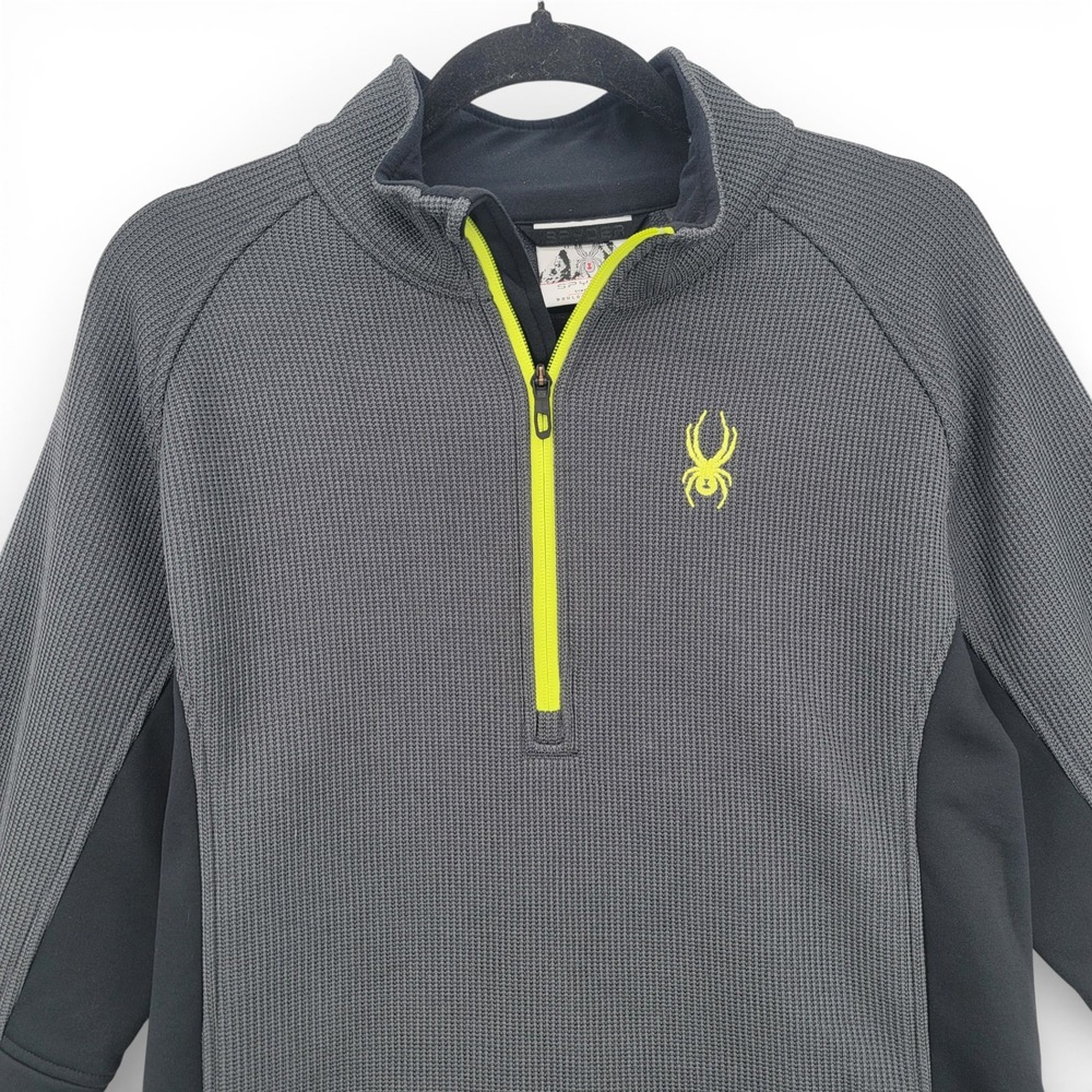 Spyder Men's Gray Performance Fleece Half Zip Pullover Jacket M Activewear